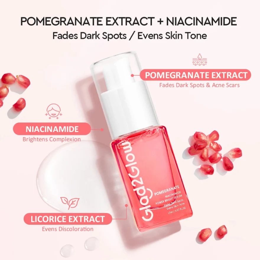 GLAD2GLOW POMEGRANATE 10% NIACINAMIDE POWER BRIGHT SERUM 17ML - Image 3