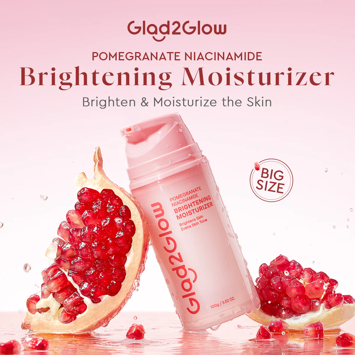 GLAD2GLOW POMEGRANATE NIACINAMIDE BRIGHTENING MOISTURIZER 100G - Image 2