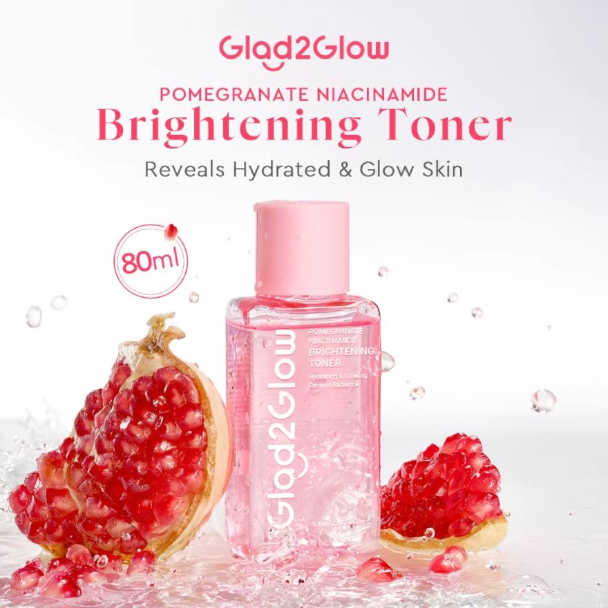 GLAD2GLOW POMEGRANATE NIACINAMIDE BRIGHTENING TONER 80ML - Image 2