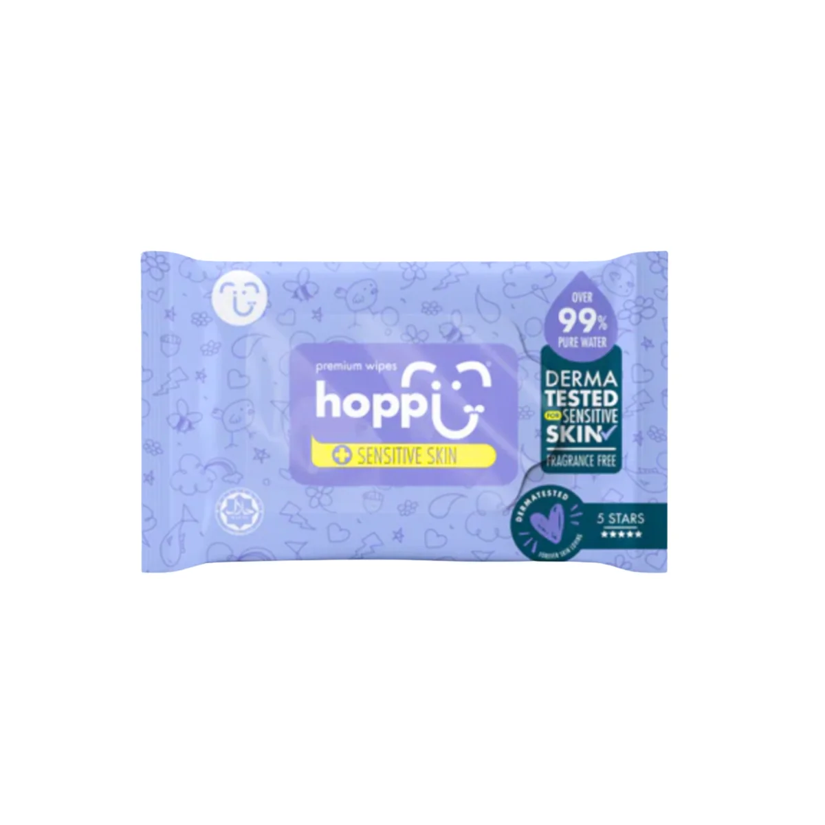 HOPPI 99% PREMIUM WATER BABY WIPES 20S