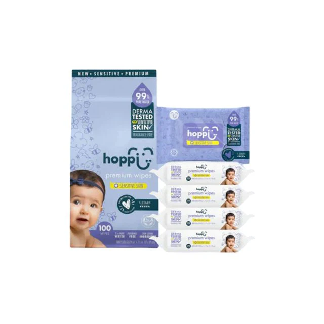 HOPPI PREMIUM BABY WIPES 20SX5