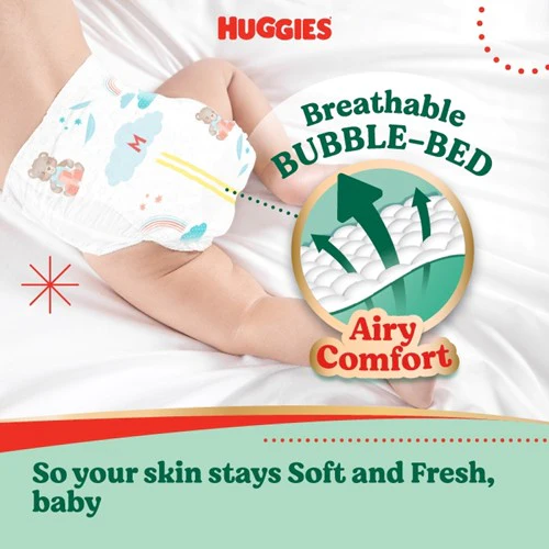 HUGGIES AIR SOFT DIAPERS M 52S - Image 3