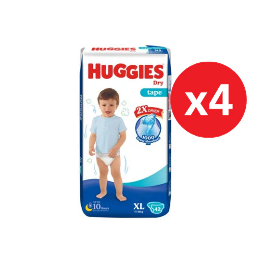 HUGGIES DRY SJP XL 42S × 4