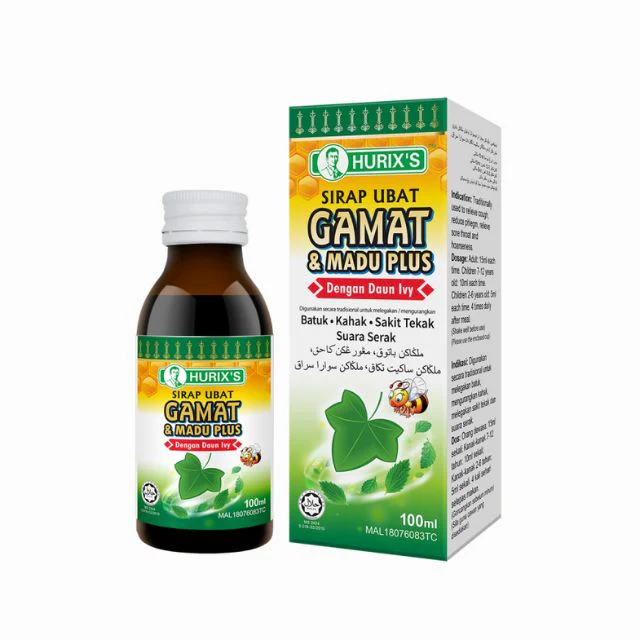 HURIX'S SIRAP UBAT GAMAT & MADU PLUS (DENGAN DAUN LVY) 60ML