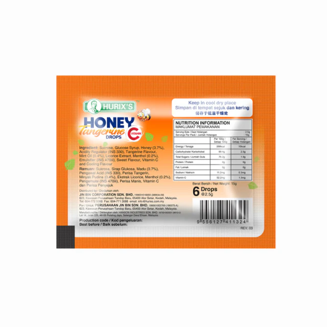 HURIXS HONEY TANGERINE DROPS 6S - Image 2
