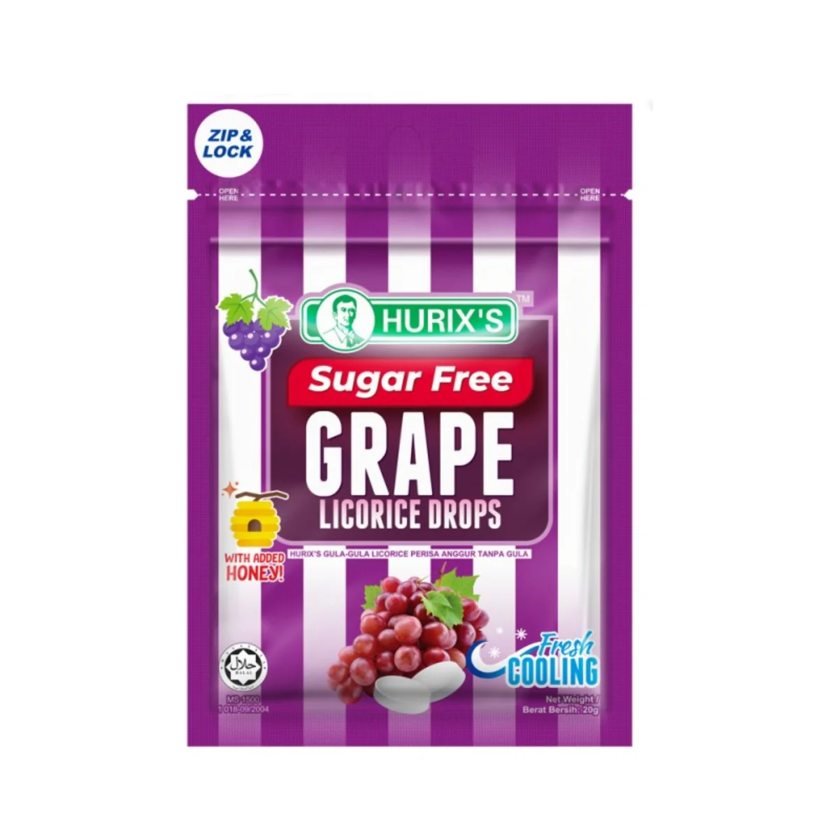 HURIX'S SGR FREE GRP LICORICE DROPS 20GM