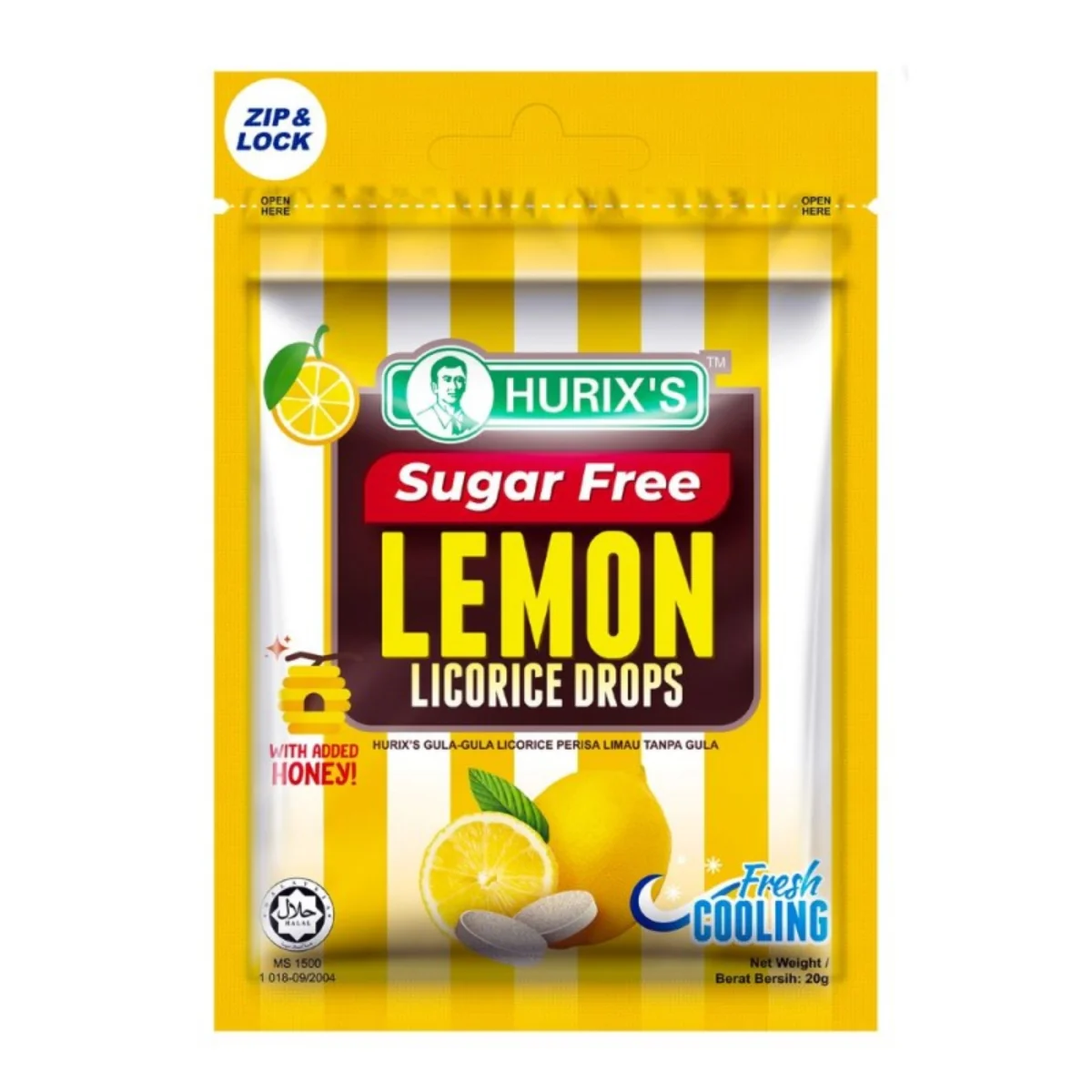 HURIX'S SGR FREE LMN LICORICE DROPS 20GM