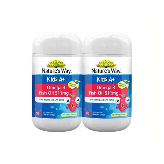 NATURES WAY KIDS A+ OMEGA 3 FISH OIL 50S × 2
