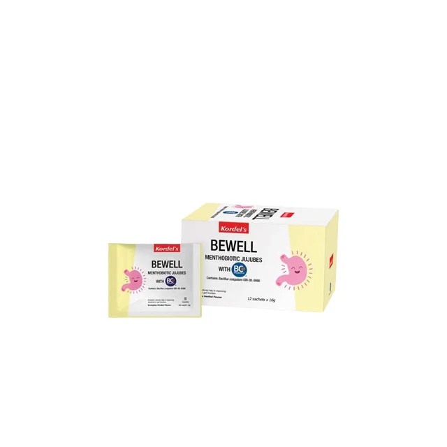 KORDELS BEWELL MENTHOBIOTIC JUJUBES WITH BC30 12 SACHETS X 16G