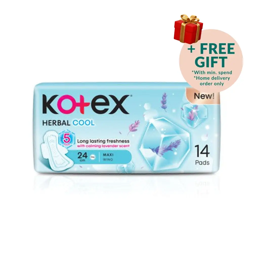 KOTEX HERBAL COOL MAXI 24CM WING 14S