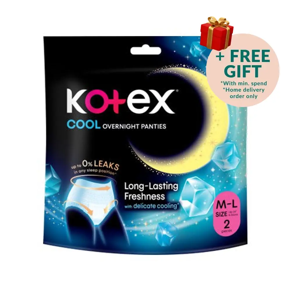 KOTEX OVERNIGHT PANTIES COOL M/L 2S