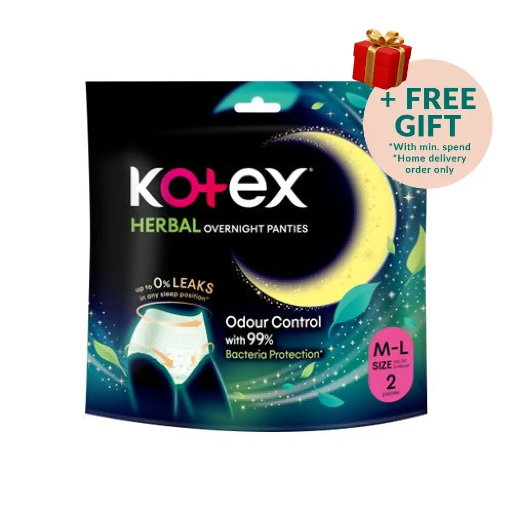 KOTEX OVERNIGHT PANTIES HERBAL M/L 2S