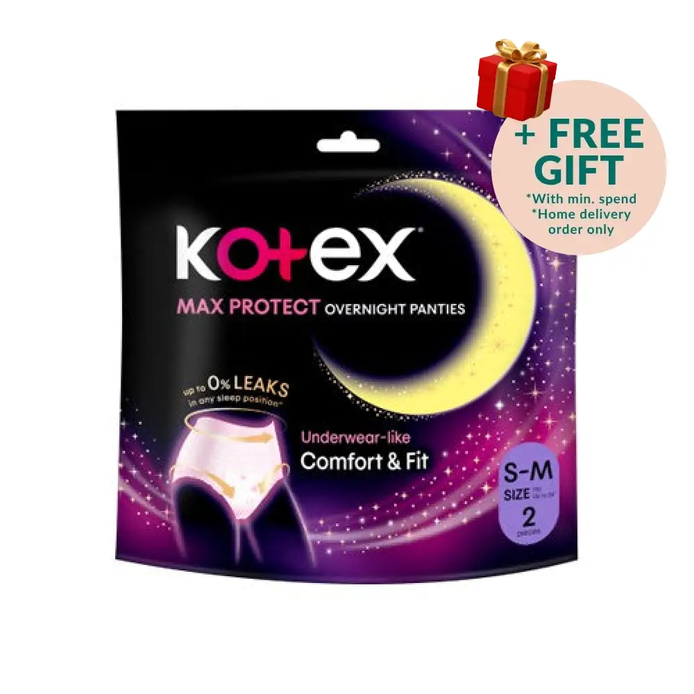 KOTEX OVERNIGHT PANTIES S/M 2S