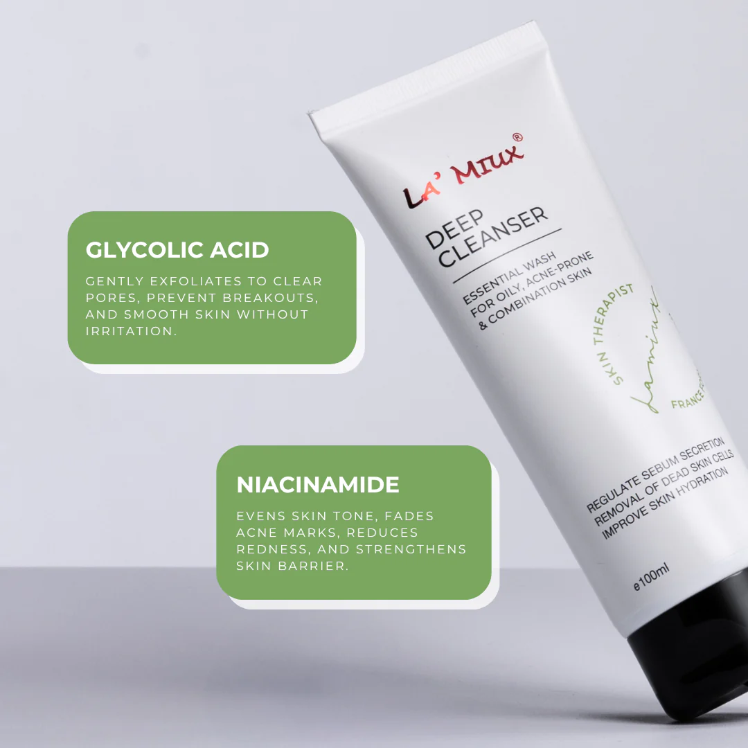 LAMIUX SKIN THERAPIST DEEP CLEANSER ESSENTIAL WASH 100ML - Image 3