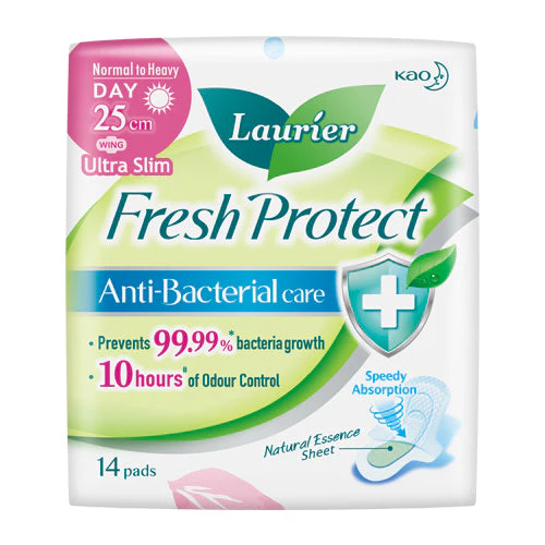 LAURIER SUPER SLIMGUARD FRESH PROTECT ANTI-BAC DAY ULTRA SLIM 25CM WING 14S