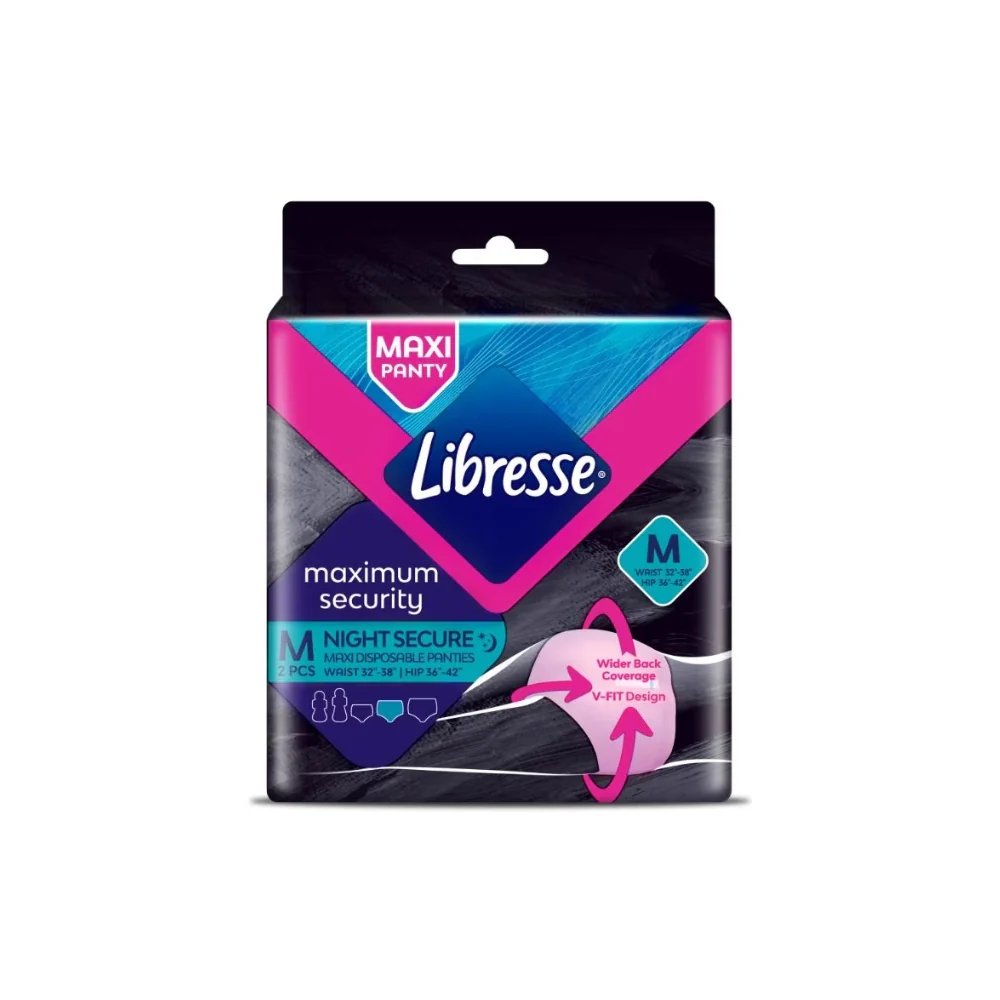 LIBRESSE MAX SECURITY NIGHT SECURE MAXI PANTIES M 2S