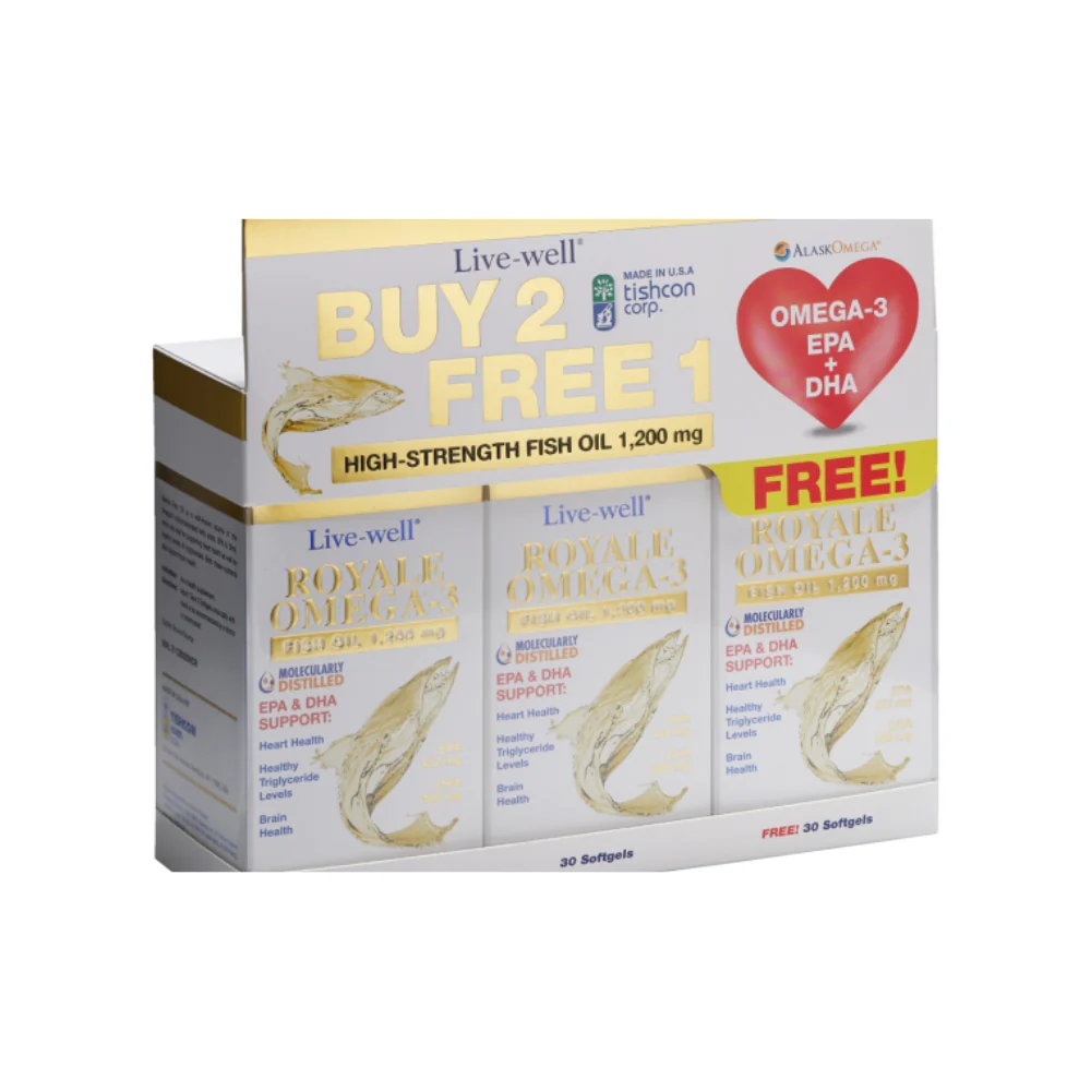 LIVE WELL ROYALE OMEGA-3 1200MG 30SX2+30S