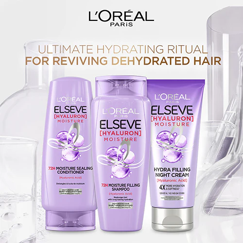 LOREAL ELSEVE HYALURON MOISTURE FILLING SHAMPOO 280ML - Image 4