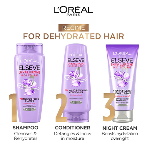 LOREAL ELSEVE HYALURON MOISTURE FILLING SHAMPOO 280ML - Image 6