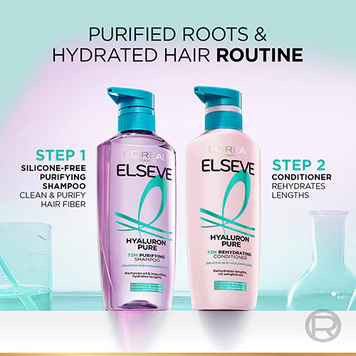 LOREAL ELSEVE HYALURON PURE SHAMPOO 280ML - Image 5