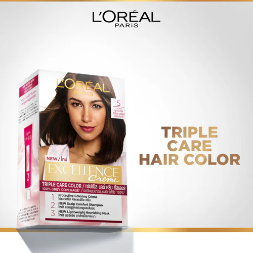 LOREAL EXCELLENCE CREME HAIR COLOUR - 5 NATURAL LIGHT BROWN 1S - Image 2