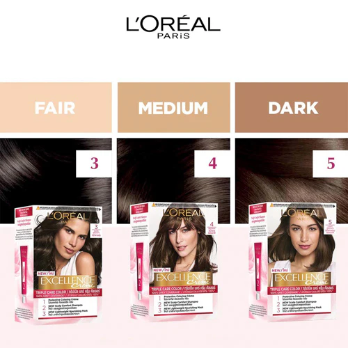 LOREAL EXCELLENCE CREME HAIR COLOUR - 5 NATURAL LIGHT BROWN 1S - Image 3