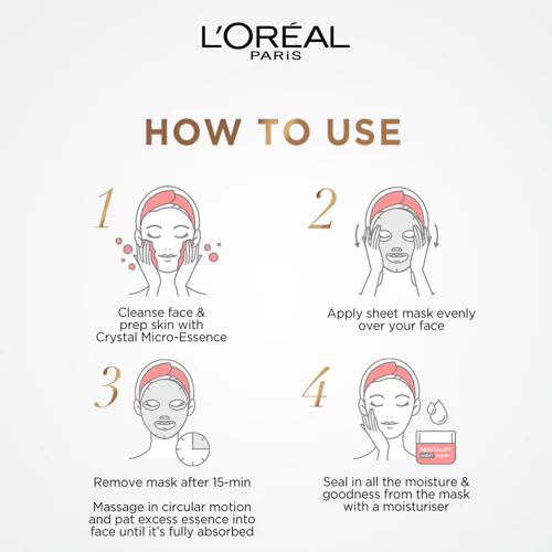 LOREAL REVITALIFT CRYSTAL MICRO ESSENCE TREATMENT MASK 25G - Image 4