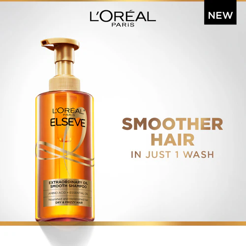 LOREAL SHAMPOO EXTRAORDINARY OIL PREMIUM SLEEK 440ML - Image 2