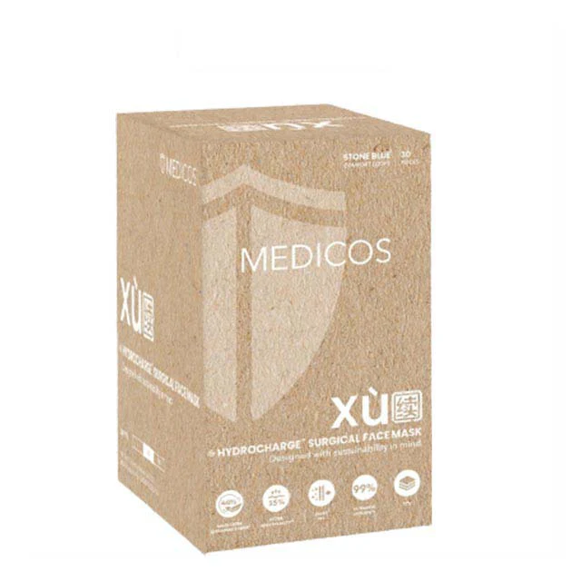 MEDICOS 3PLY XU HYDROCHARGE STONE BLUE 30S