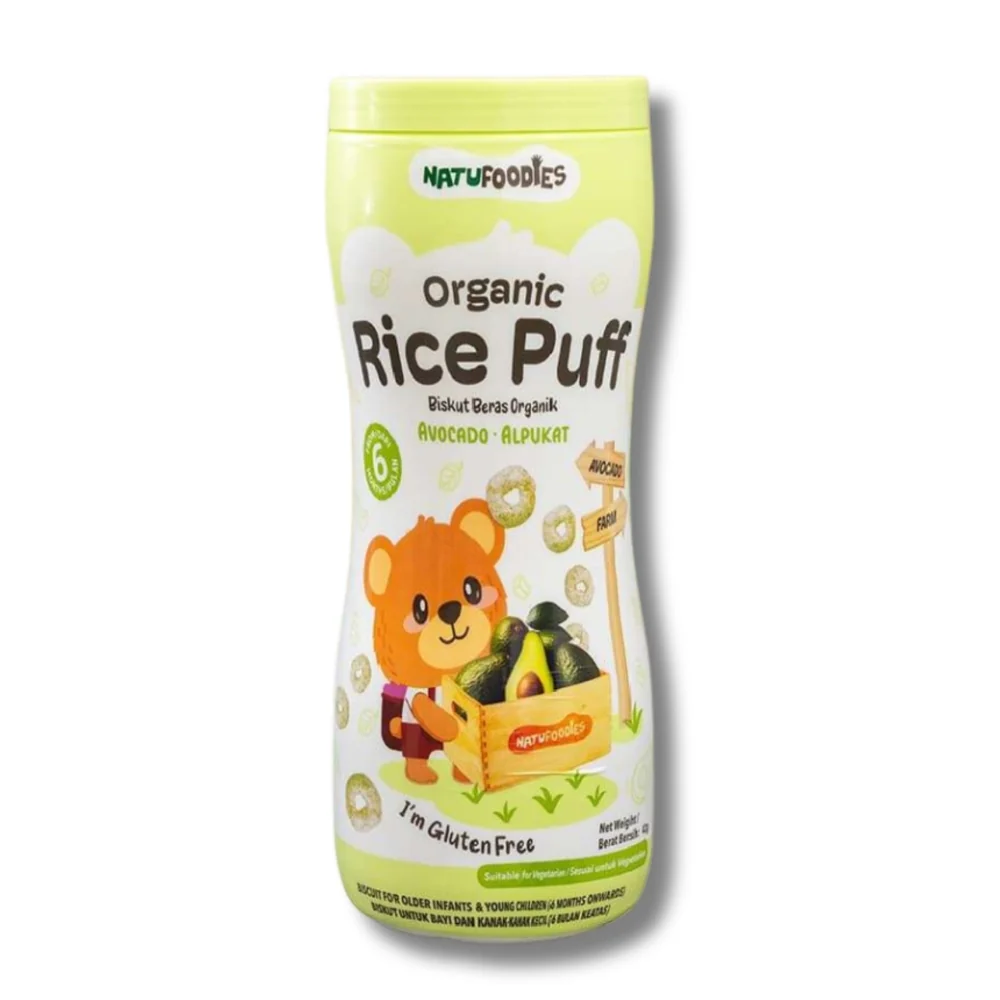 NATUFOODIES ORGANIC RICE PUFF AVOCADO 42G