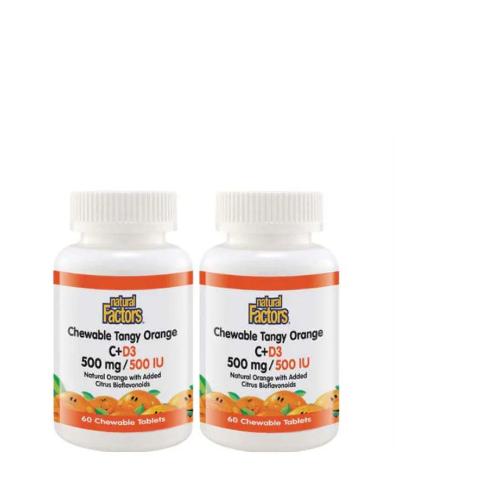 NATURAL FACTORS CHEWABLE TANGY C+D3 2X60S - Image 2