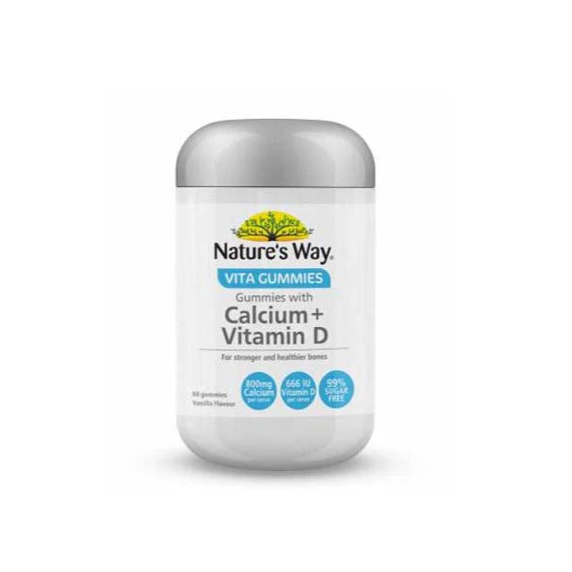 NATURES WAY ADULT CALCIUM + VITAMIN D GUMMIES 60S