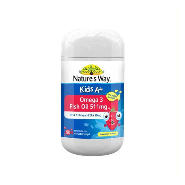 NATURES WAY KIDS A+ OMEGA-3 FISH OIL 50S