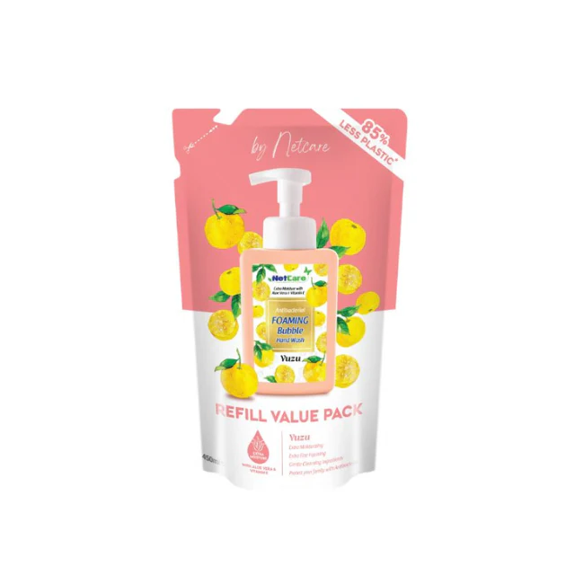 NETCARE ANTIBACTERIAL FOAMING BUBBLE HAND WASH REFILL YUZU 450ML
