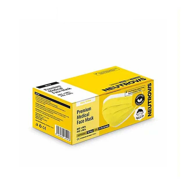 NEUTROVIS CH 3PLY MASK PREM BABY YELLOW 50S