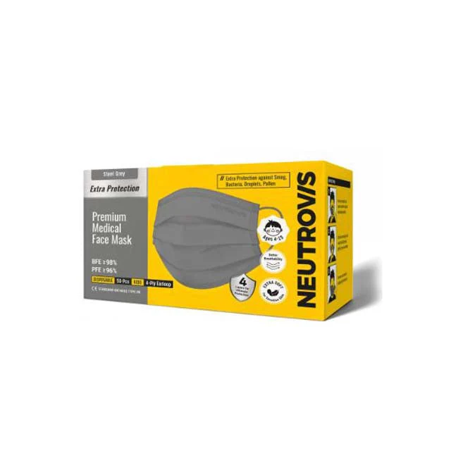 NEUTROVIS CH 4PLY MASK STEEL GREY 50S