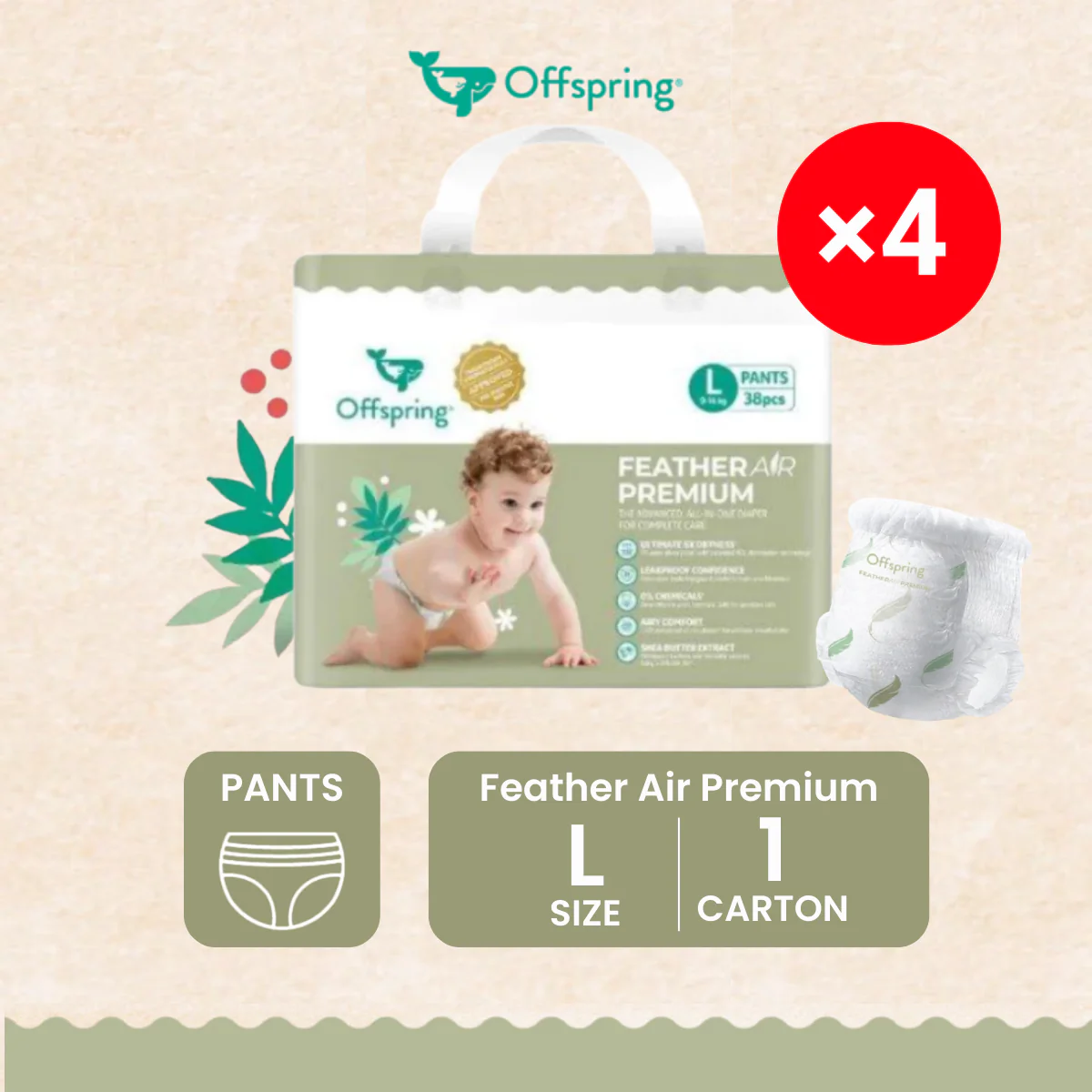 OFFSPRING FEATHER AIR PREMIUM PANTS L 38S X 4