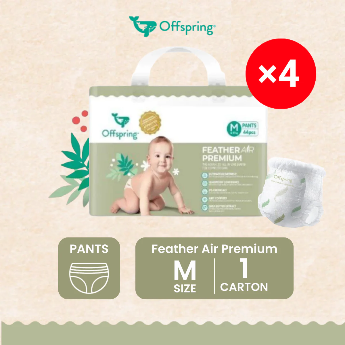 OFFSPRING FEATHER AIR PREMIUM PANTS M 44S X 4