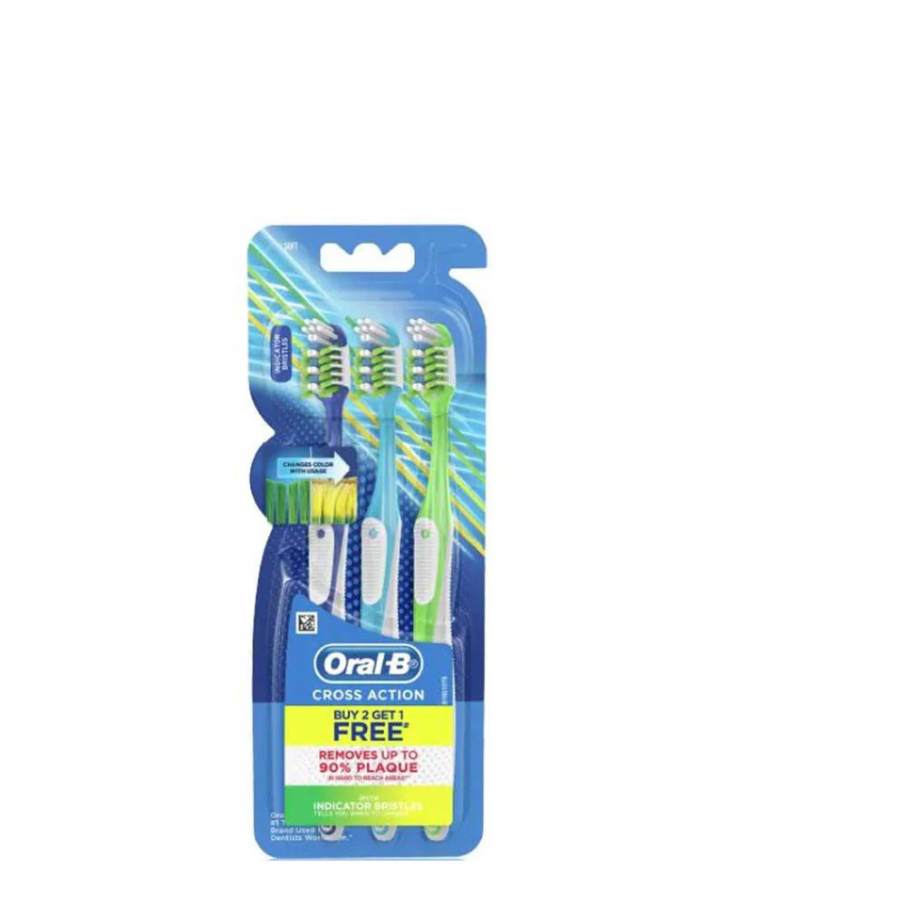 ORAL B TOOTHBRUSH CROSS ACTION INDICATOR BRISTLES 3S