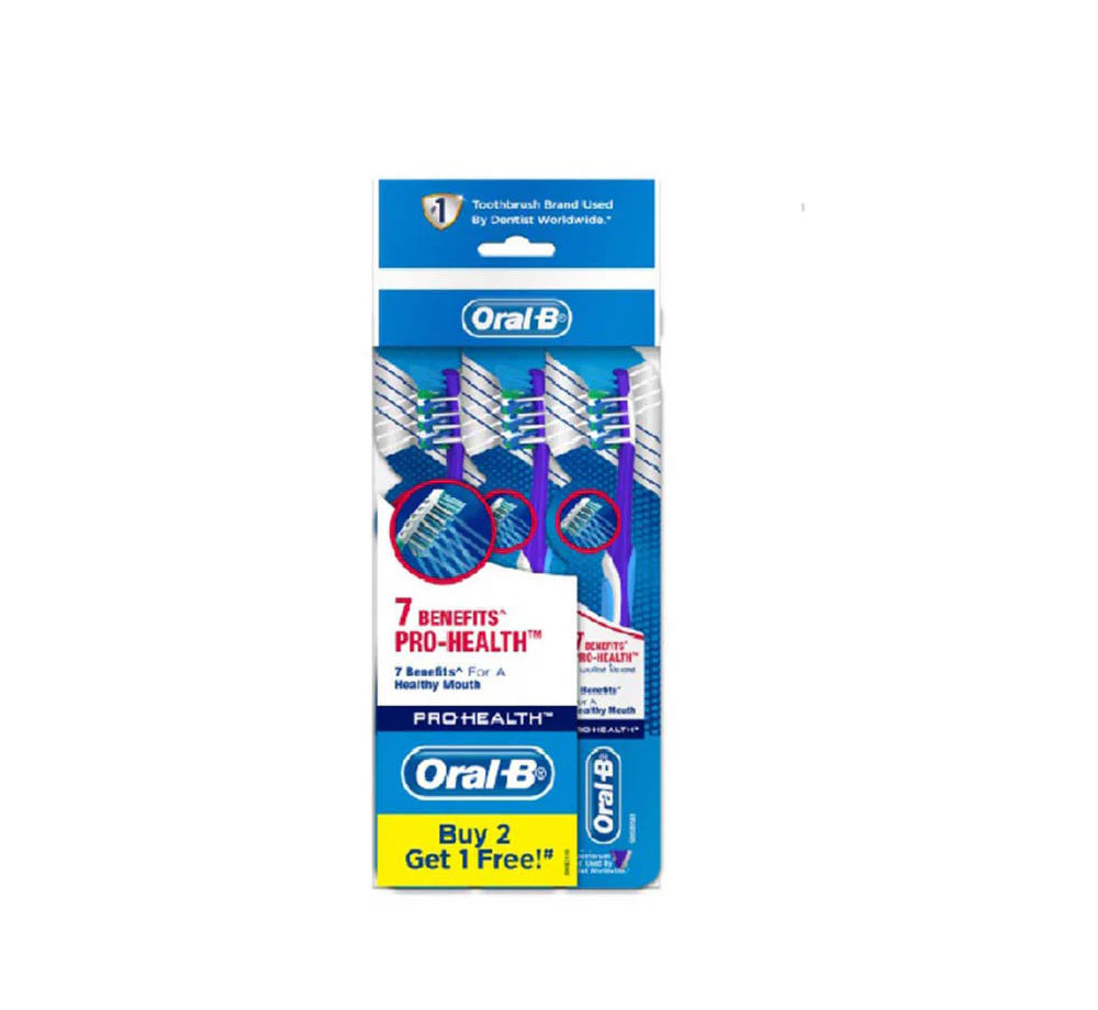 ORAL B TOOTHBRUSH CROSS ACTION PRO-HEALTH 7 BENEFITS MEDIUM 3S