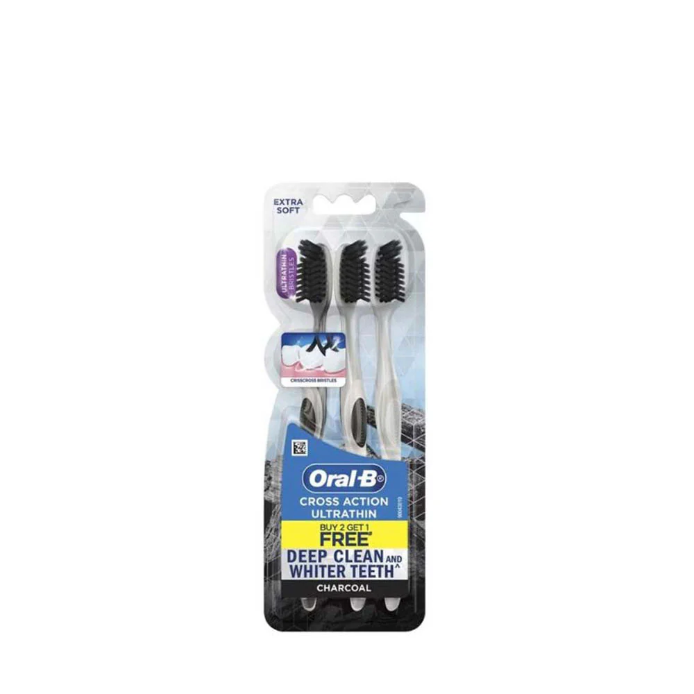 ORAL B TOOTHBRUSH CROSSACTION ULTRATHIN CHARCOAL 3S