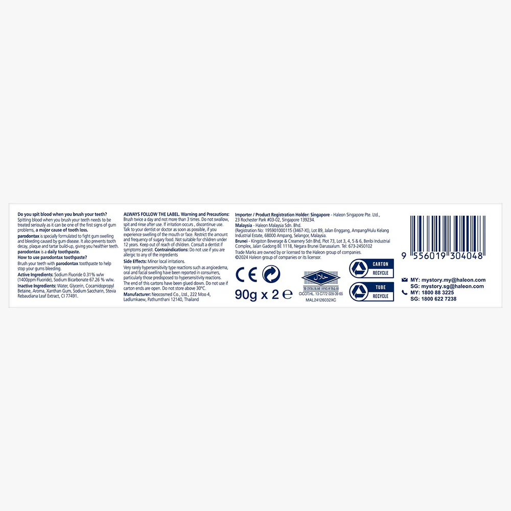 PARODONTAX DAILY FLOURIDE TOOTHPASTE 90G X2 ORIGINAL - Image 3