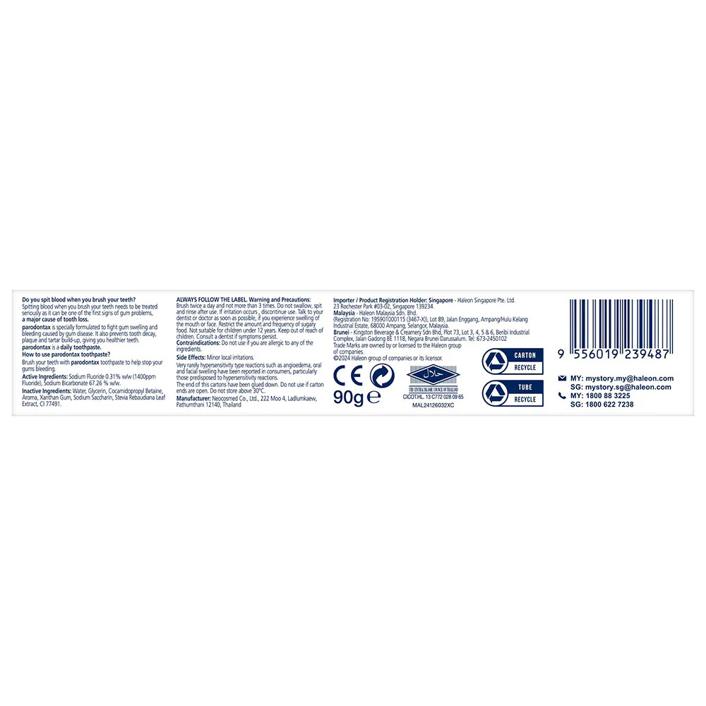 PARODONTAX DAILY FLOURIDE TOOTHPASTE 90G ORIGINAL - Image 3