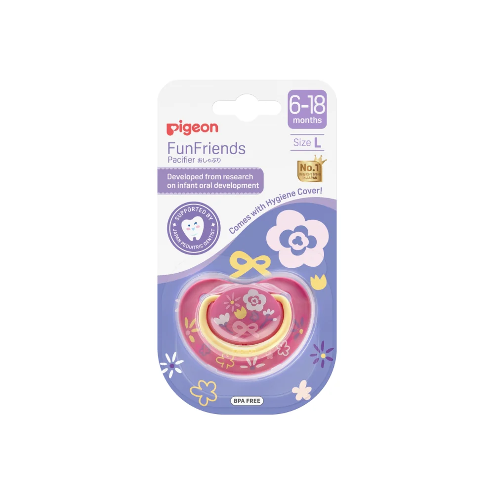 PIGEON FUN FRIENDS PACIFIER L FLOWER 1S