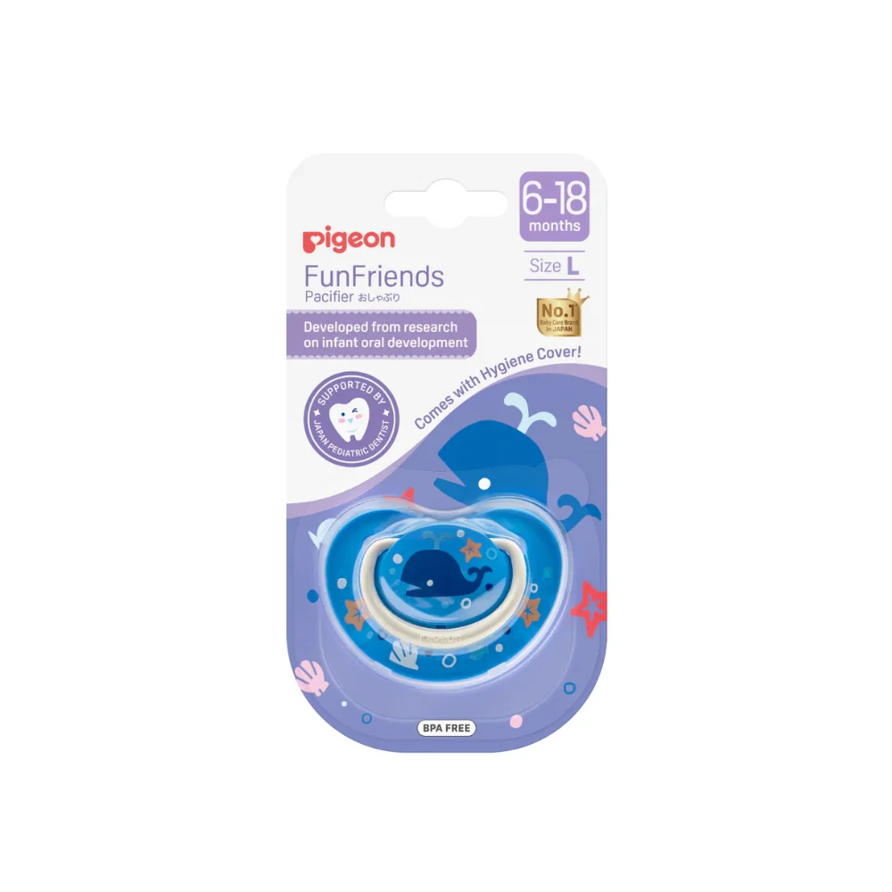 PIGEON FUN FRIENDS PACIFIER L WHALE 1S