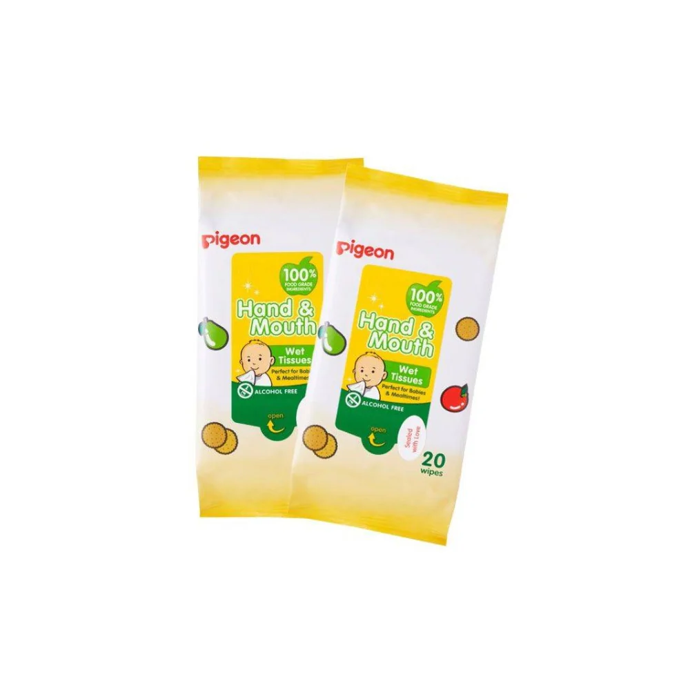PIGEON HAND & MOUTH WET TISSUES 20SX2 (11802)