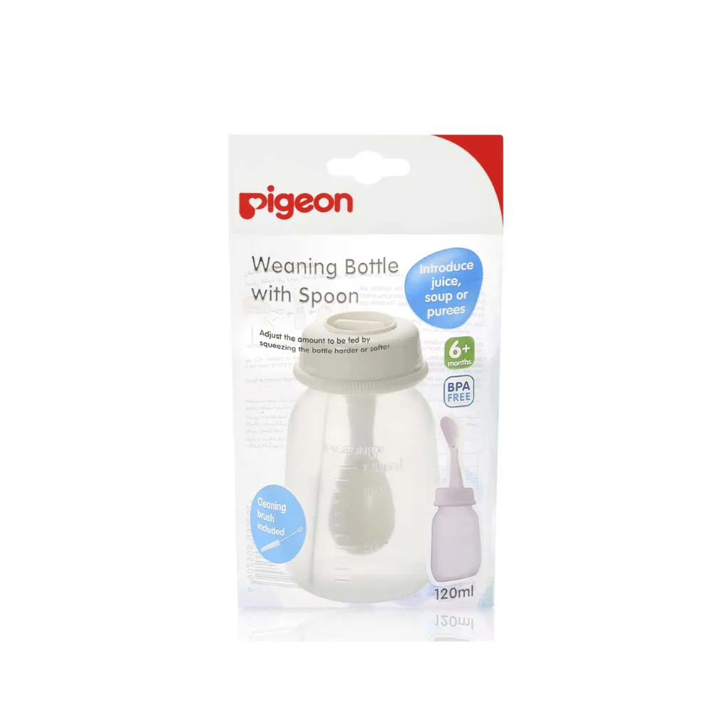 PIGEON WEANING BOTTLE WITH SPOON 6MONTH+ 120ML