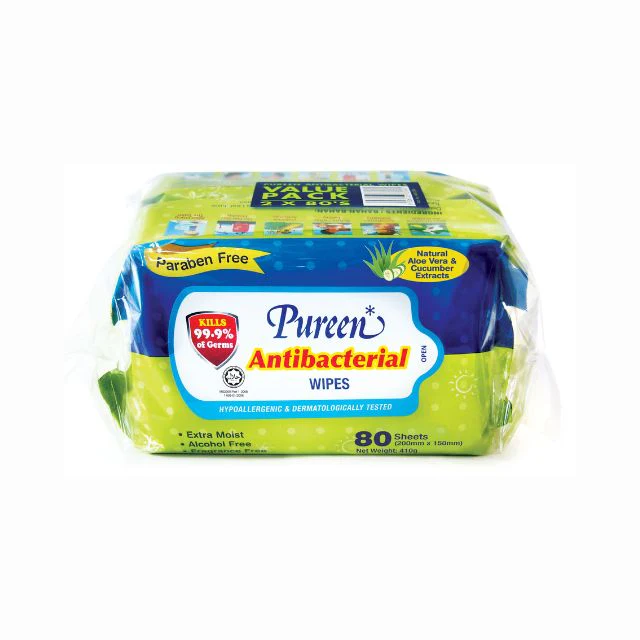 PUREEN ANTIBACTERIAL WIPES 80SX2