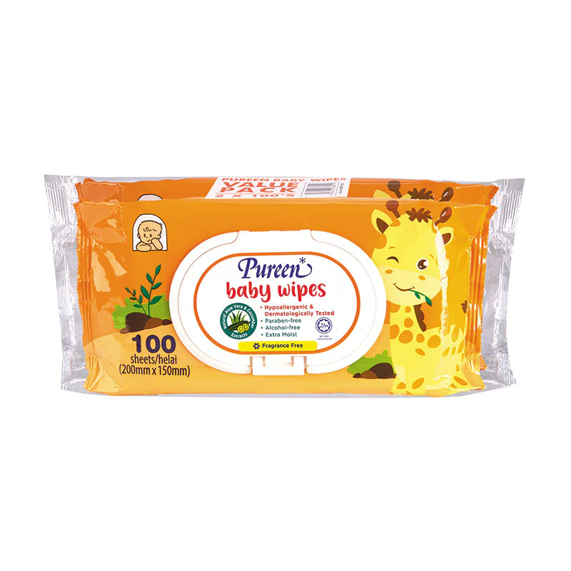 PUREEN BABY WIPE FRAGRANCE-FREE 100SX2