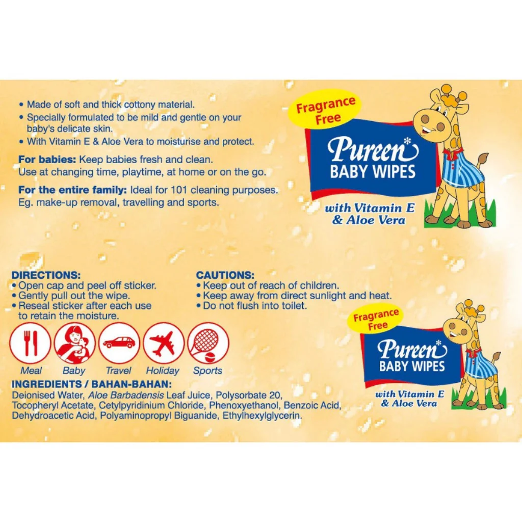 PUREEN BABY WIPE FRAGRANCE-FREE 100SX2 - Image 3